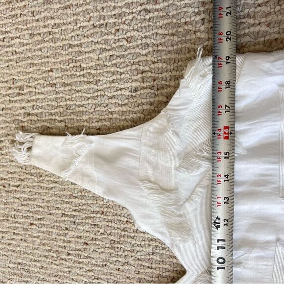 Maeve Anthropologie Boho White Fringe Cotton Shift Dress - Picture 10 of 10